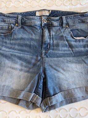 torrid Light Blue Rolled Cuff Denim Shorts